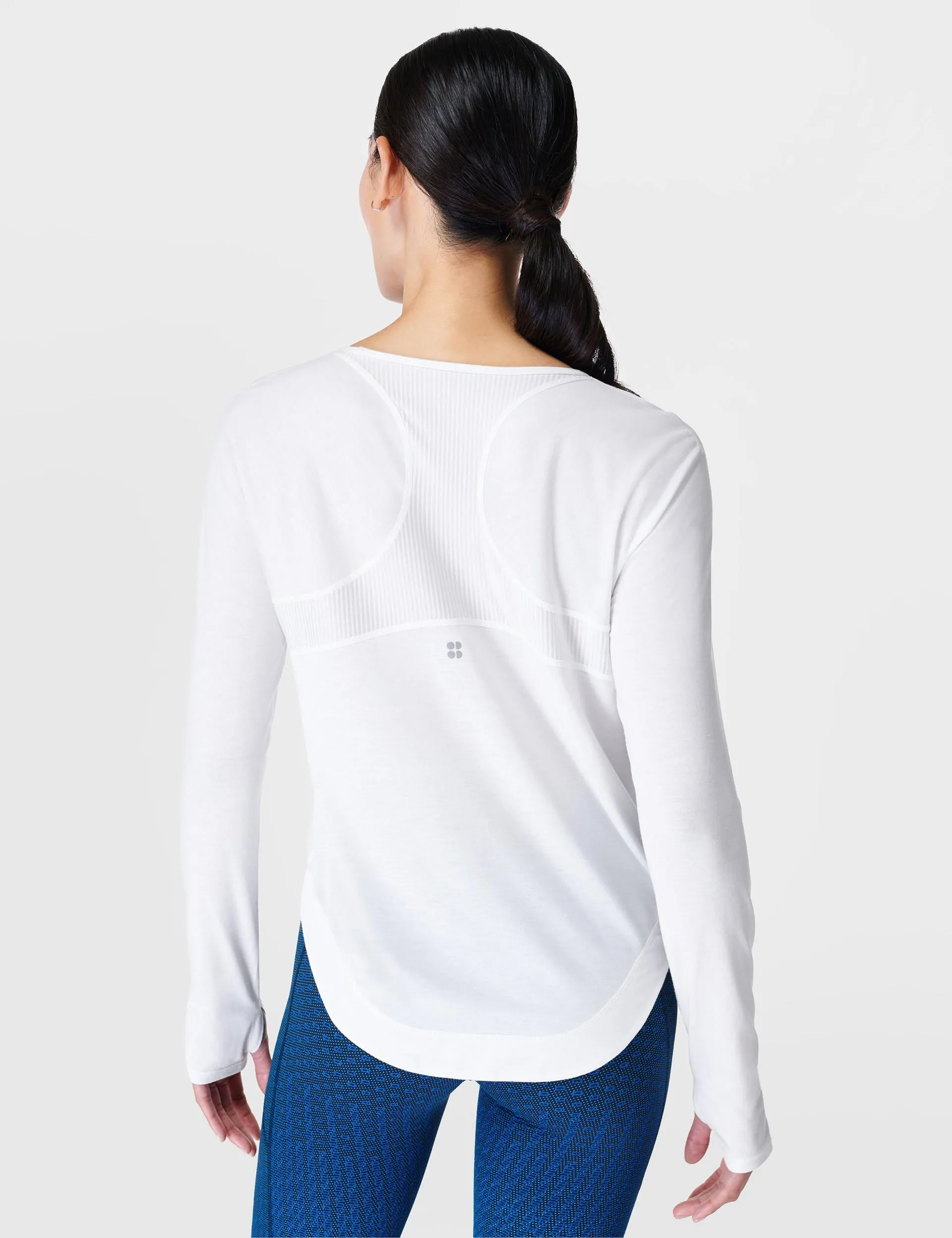 Breathe Easy Running Long Sleeve Top - White