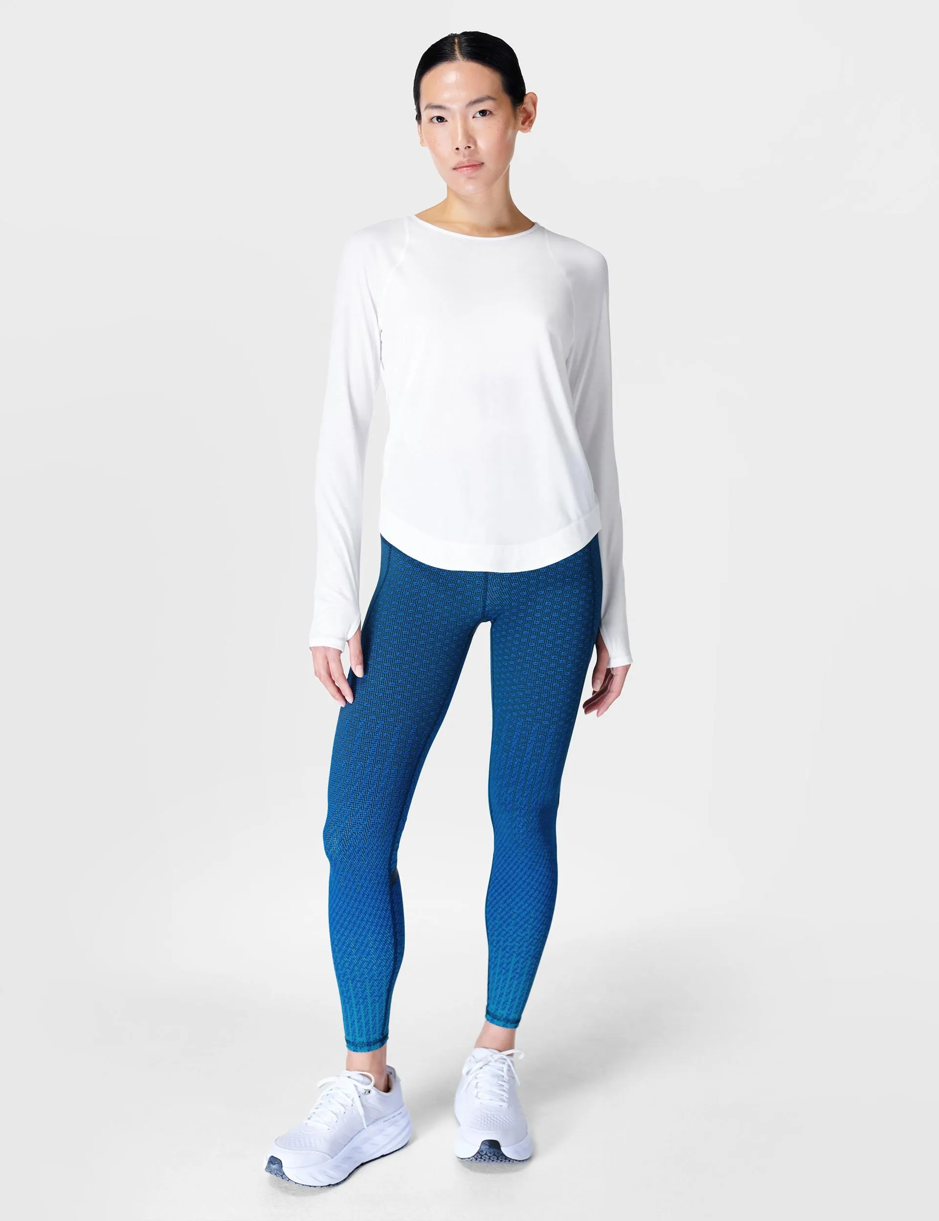 Breathe Easy Running Long Sleeve Top - White