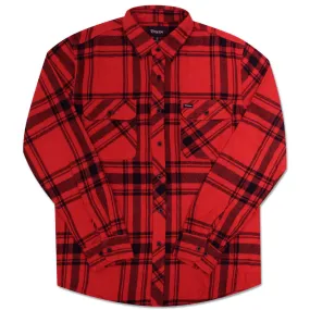 Brixton Bowery Flannel Long Sleeve Shirt Red Burgundy