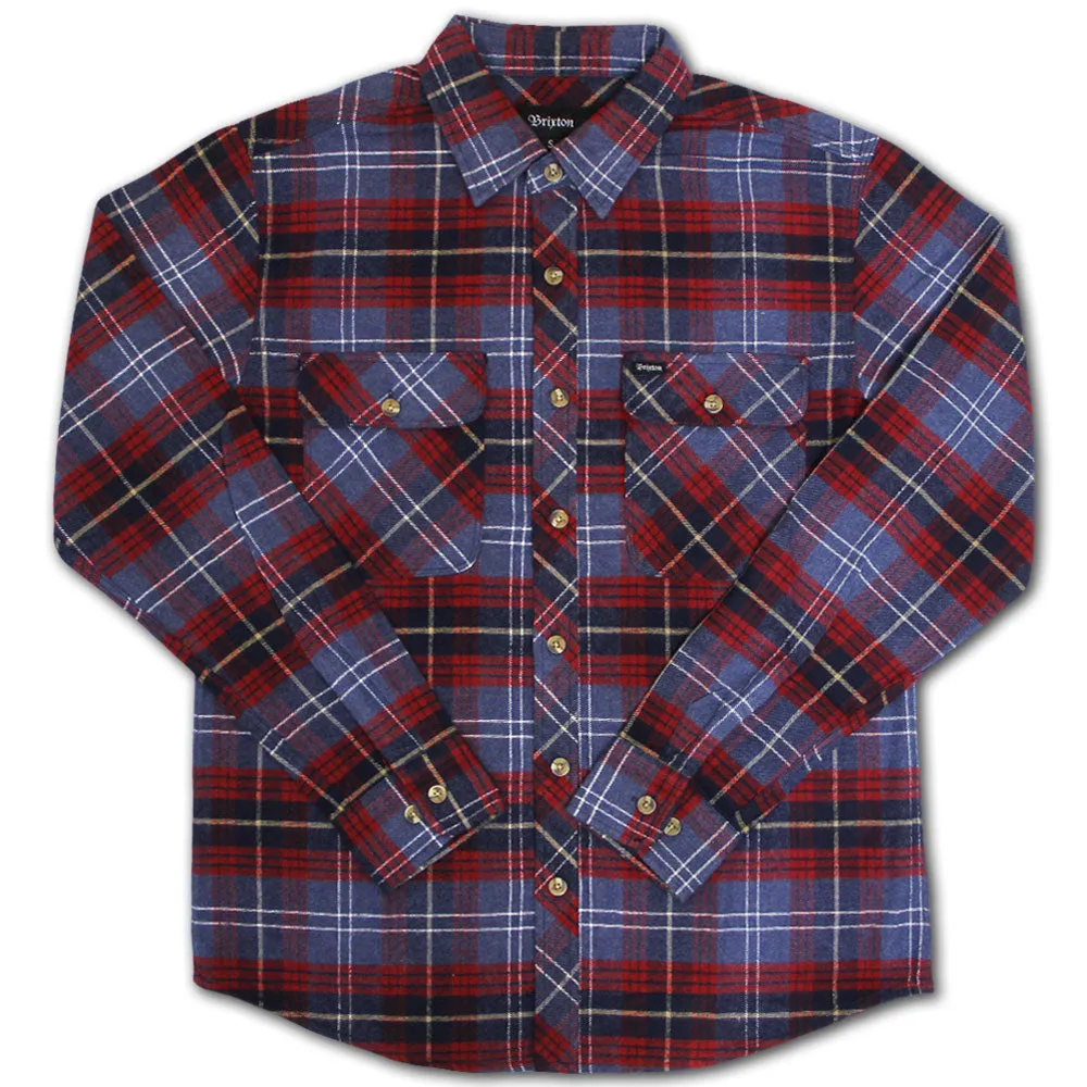 Brixton Bowery Flannel L/S Shirt Navy Plaid