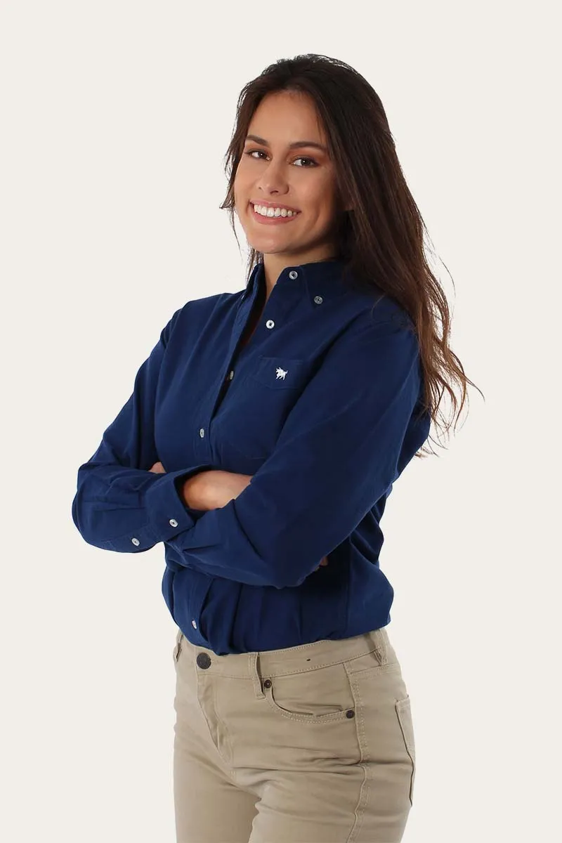 Cambridge Womens Slim Fit Oxford Shirt Navy