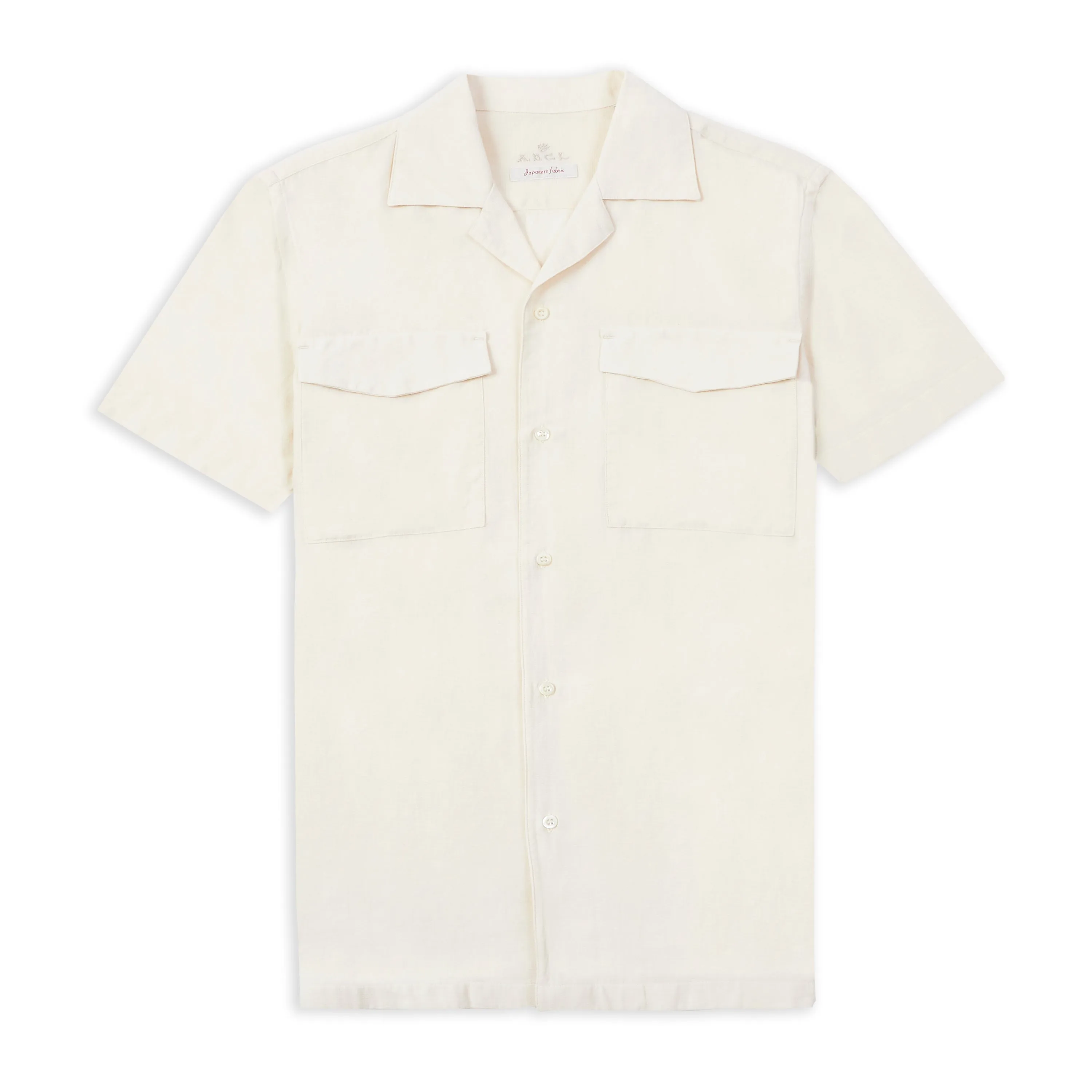 Camp Collar Short Sleeve Shirt - Light Dobby Off White