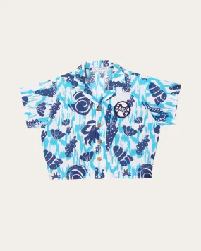 Casey Shirt Organic Cotton Print Blue