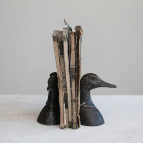 Cast Iron Duck Head Bookends, Set of 2