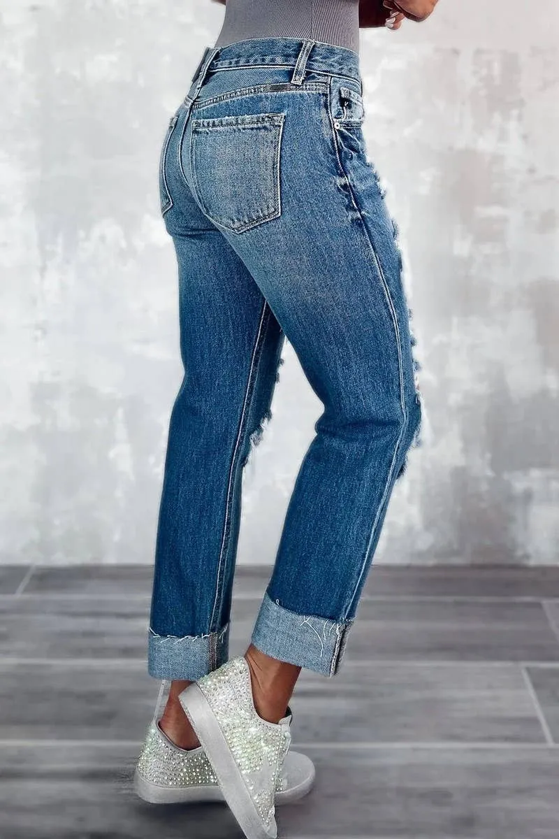 CASUAL TRENDY DISTRESSED JEANS_CWJP0098