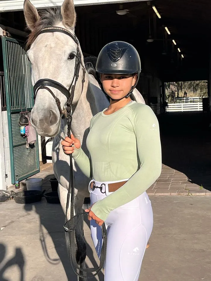 Chic Athletic Long Sleeve Shirt - Mint Green