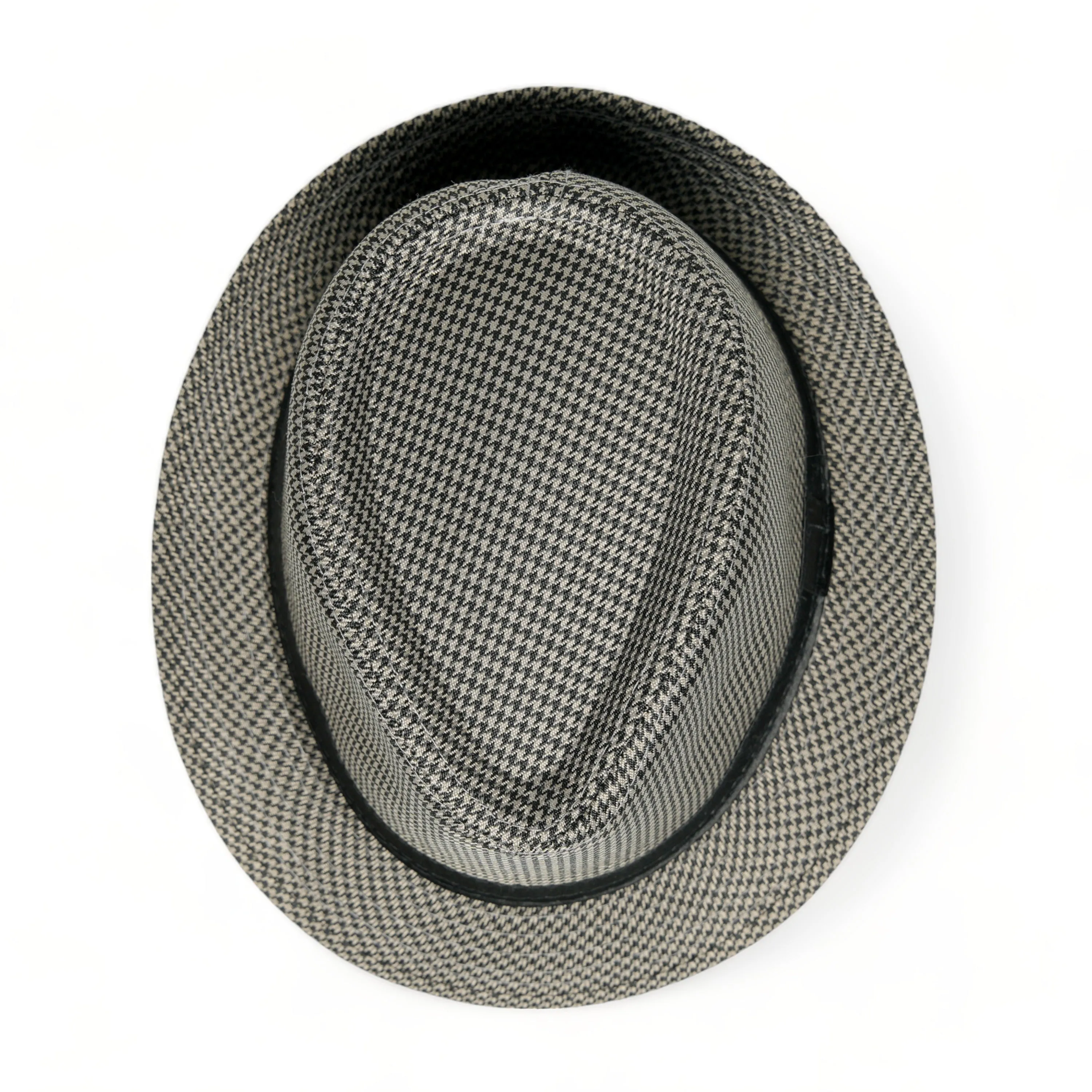 Chokore Fedora Hat in Houndstooth Pattern (Gray)