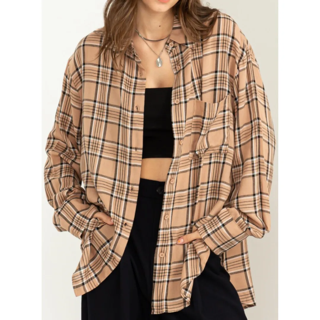 Classy Interactions Plaid Print Shirt