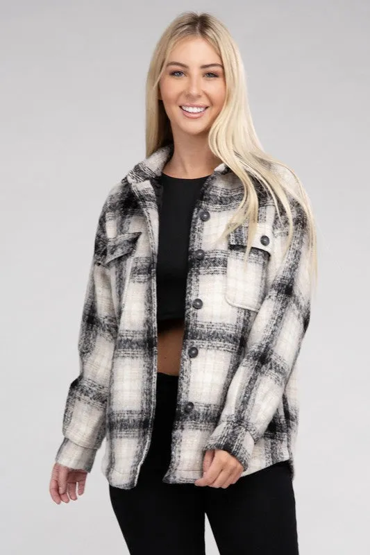 Cozy Plaid Flannel Shacket (DS)