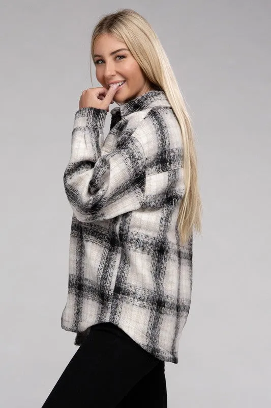 Cozy Plaid Flannel Shacket (DS)