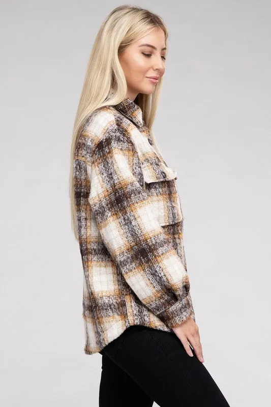 Cozy Plaid Flannel Shacket (DS)