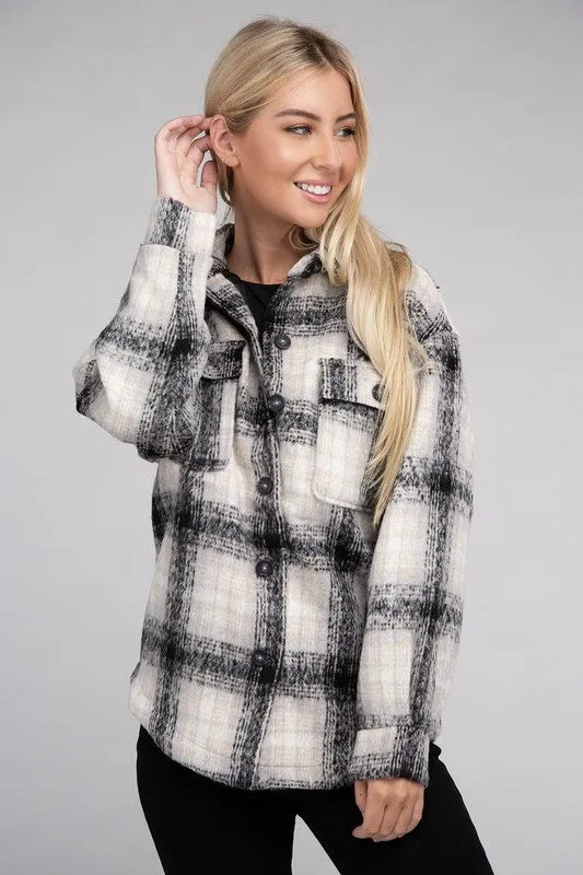 Cozy Plaid Flannel Shacket (DS)