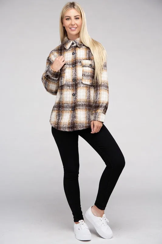 Cozy Plaid Flannel Shacket (DS)