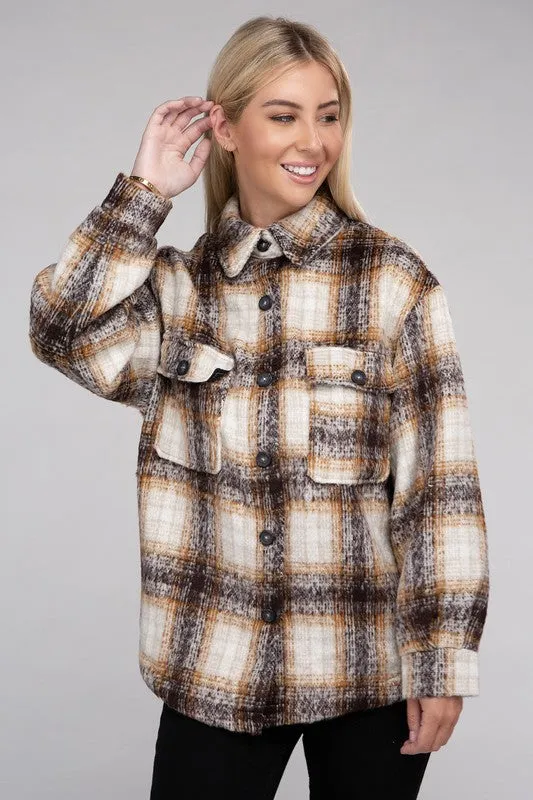 Cozy Plaid Flannel Shacket (DS)