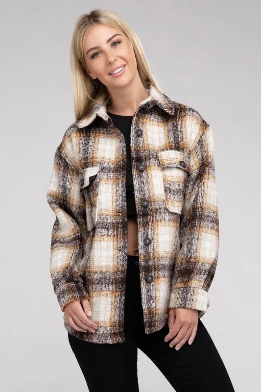 Cozy Plaid Flannel Shacket (DS)