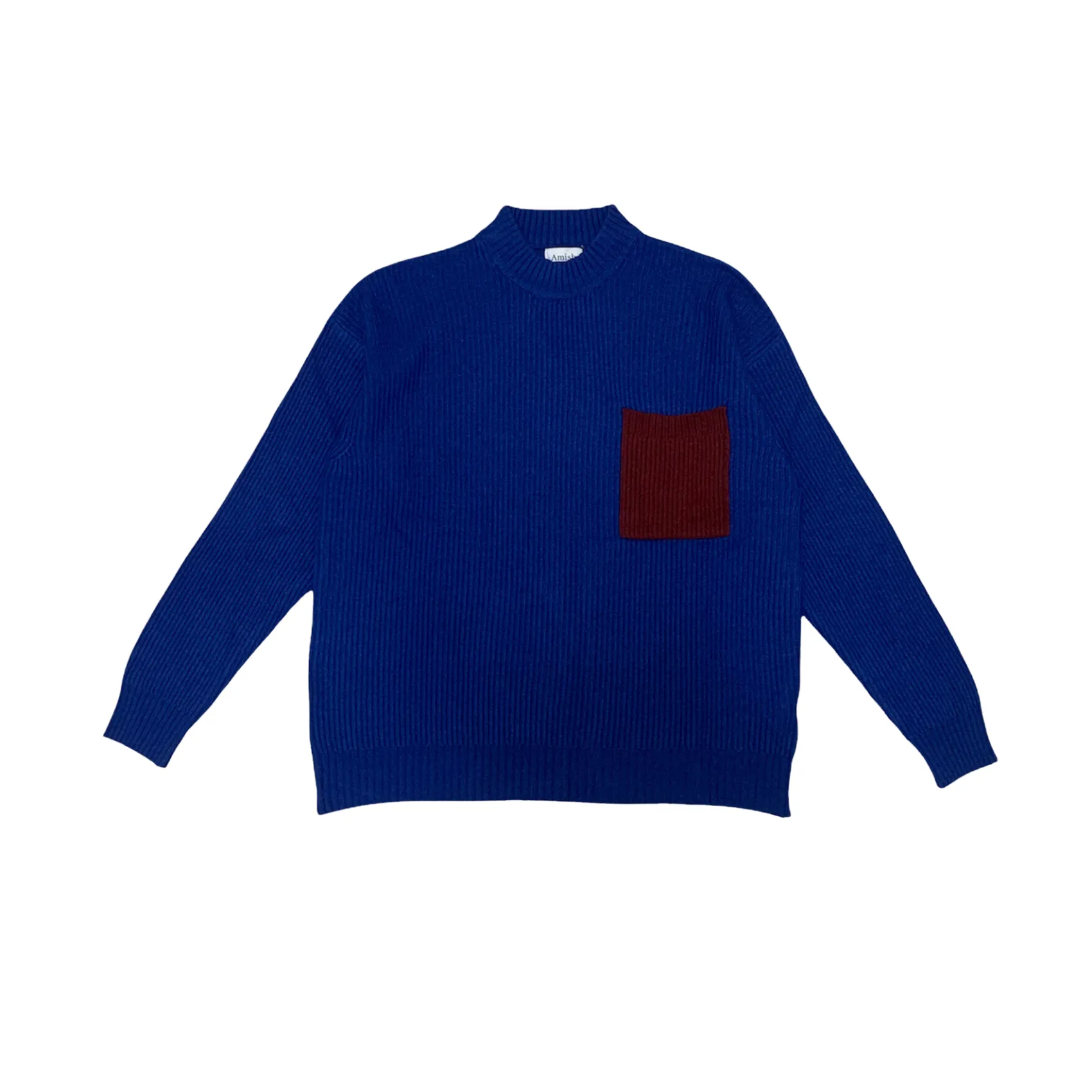 Crew Neck Pocket - Bluette/Plum