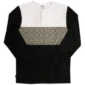 Crooks & Castles Pagoda Long Sleeve Henley T-shirt Black