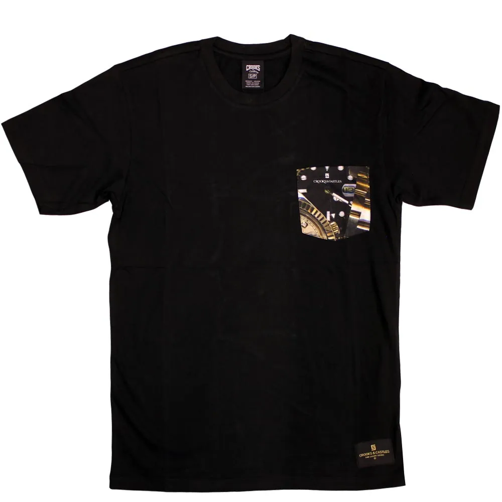 Crooks & Castles Timepiece Pocket T-Shirt Black