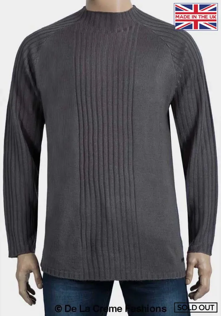 De La Creme MAN - High Neck Ribbed Knitted Jumper