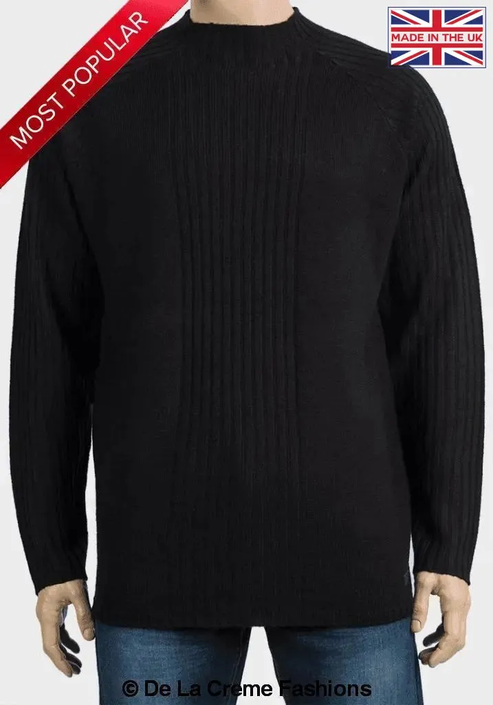 De La Creme MAN - High Neck Ribbed Knitted Jumper