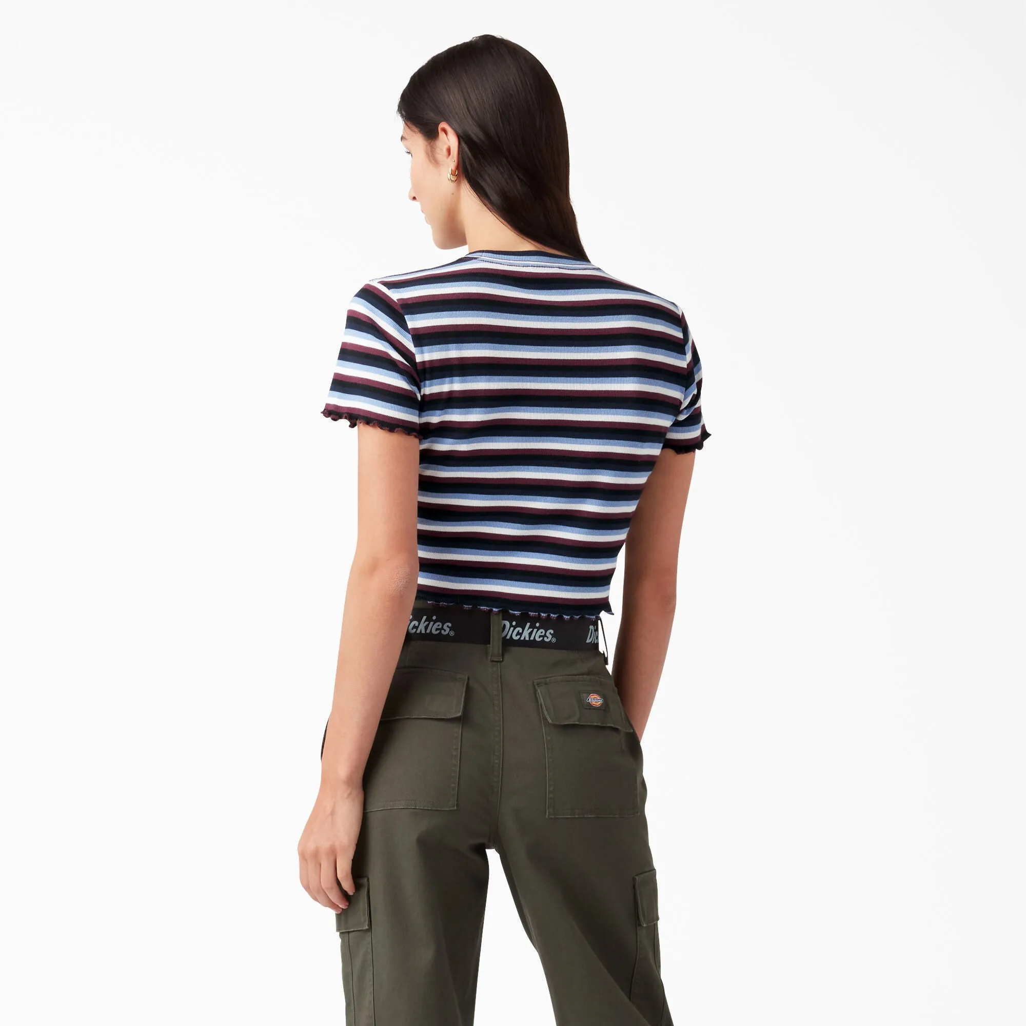 DICKIES - WOMEN'S FITTED STRIPE BABY TEE