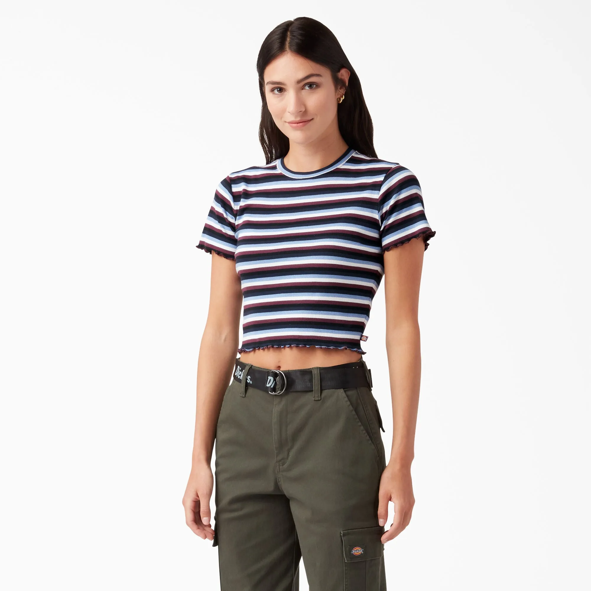 DICKIES - WOMEN'S FITTED STRIPE BABY TEE