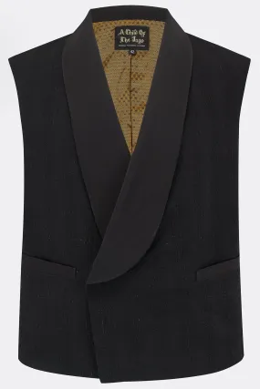 DILLINGER WAISTCOAT IN BLACK WOOL