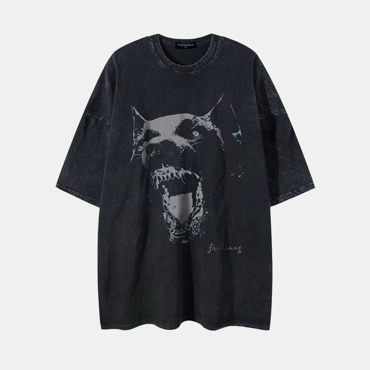 Doberman |  Hip Hop Graphic Washed T Shirt