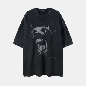 Doberman |  Hip Hop Graphic Washed T Shirt