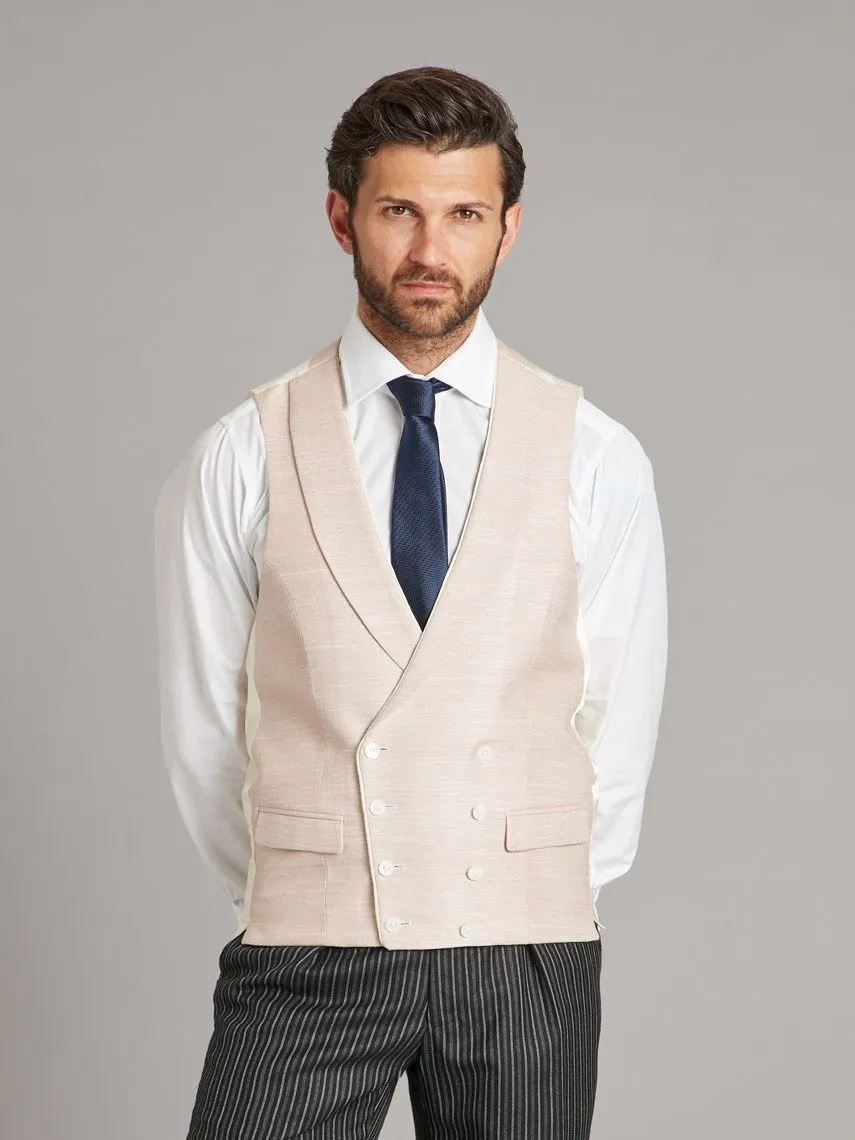 Double Breasted Vest Woven Silk - Rose Smoke