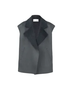 Double Cashmere Biker Gilet