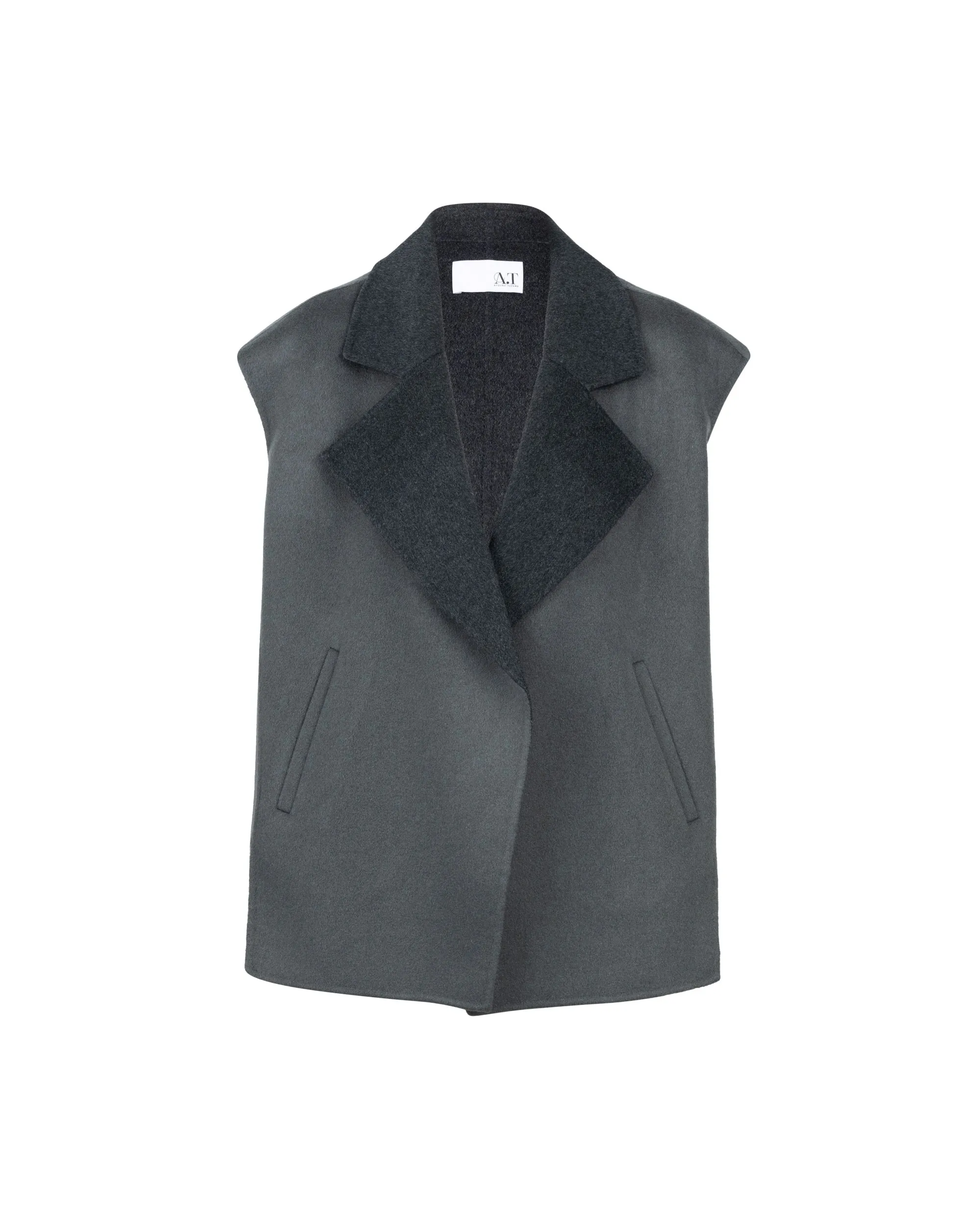 Double Cashmere Biker Gilet