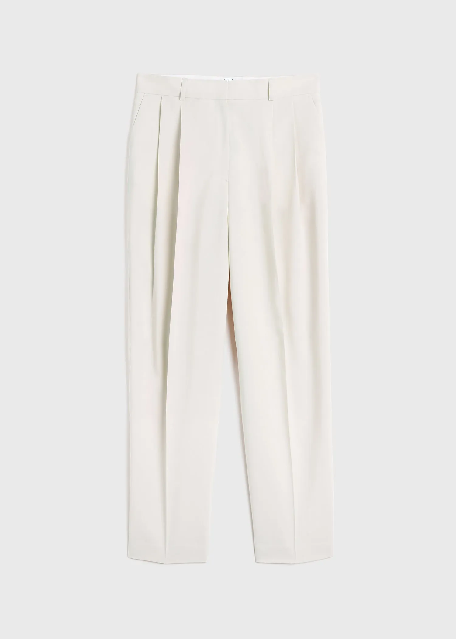 Double-pleated tailored trousers snow