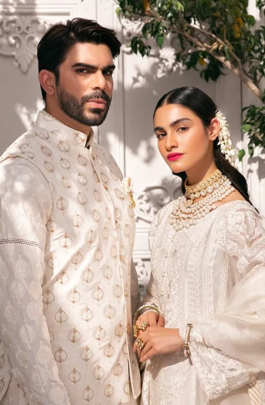 Dove White - Embroidered Waist Coat Paired with Kurta and Shalwar