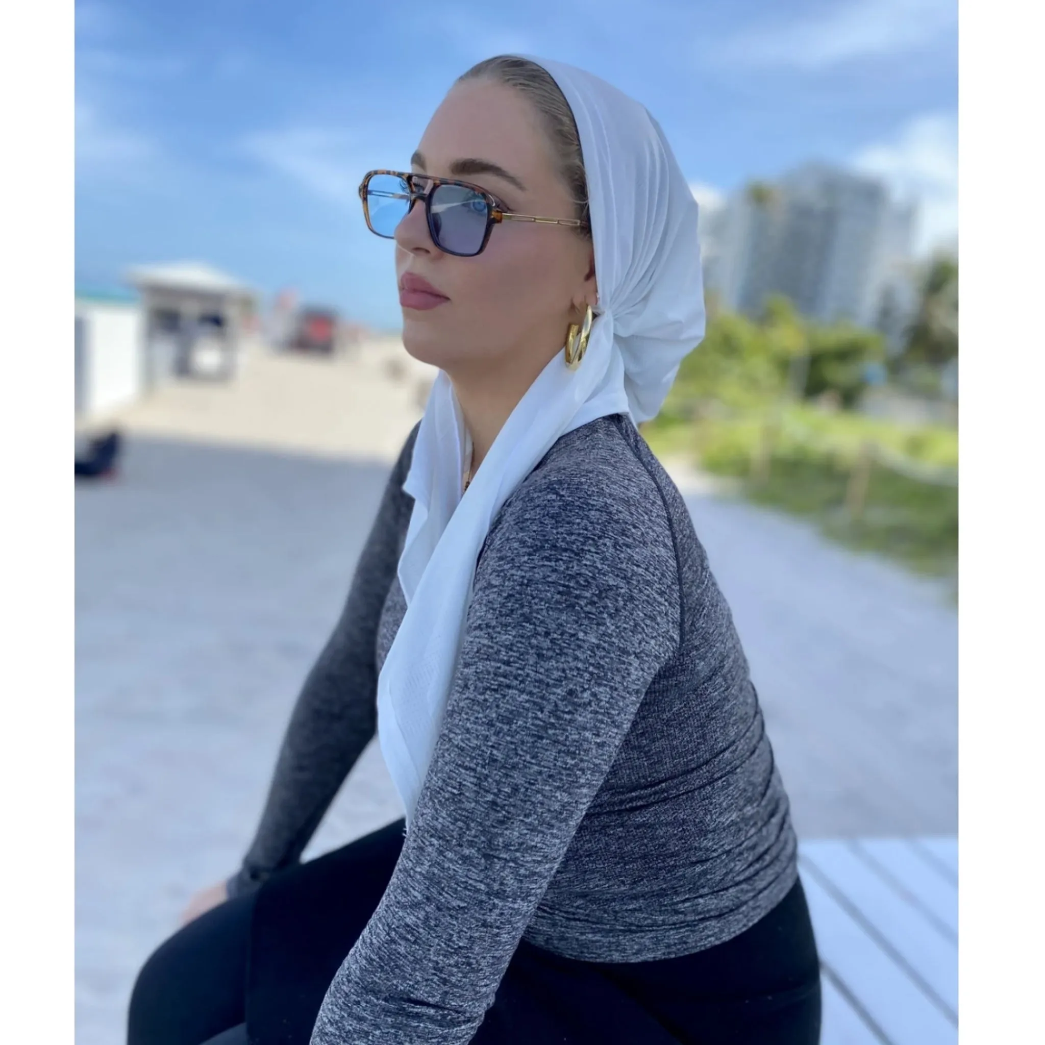 Dri Fit SB Pre-Tied Headscarf: White