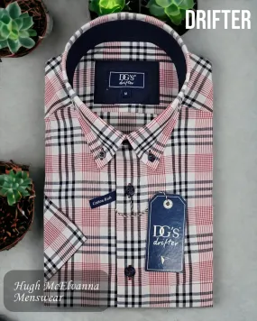 Drifter Mens Summer Shirt Red Check Style: 14449SS/16