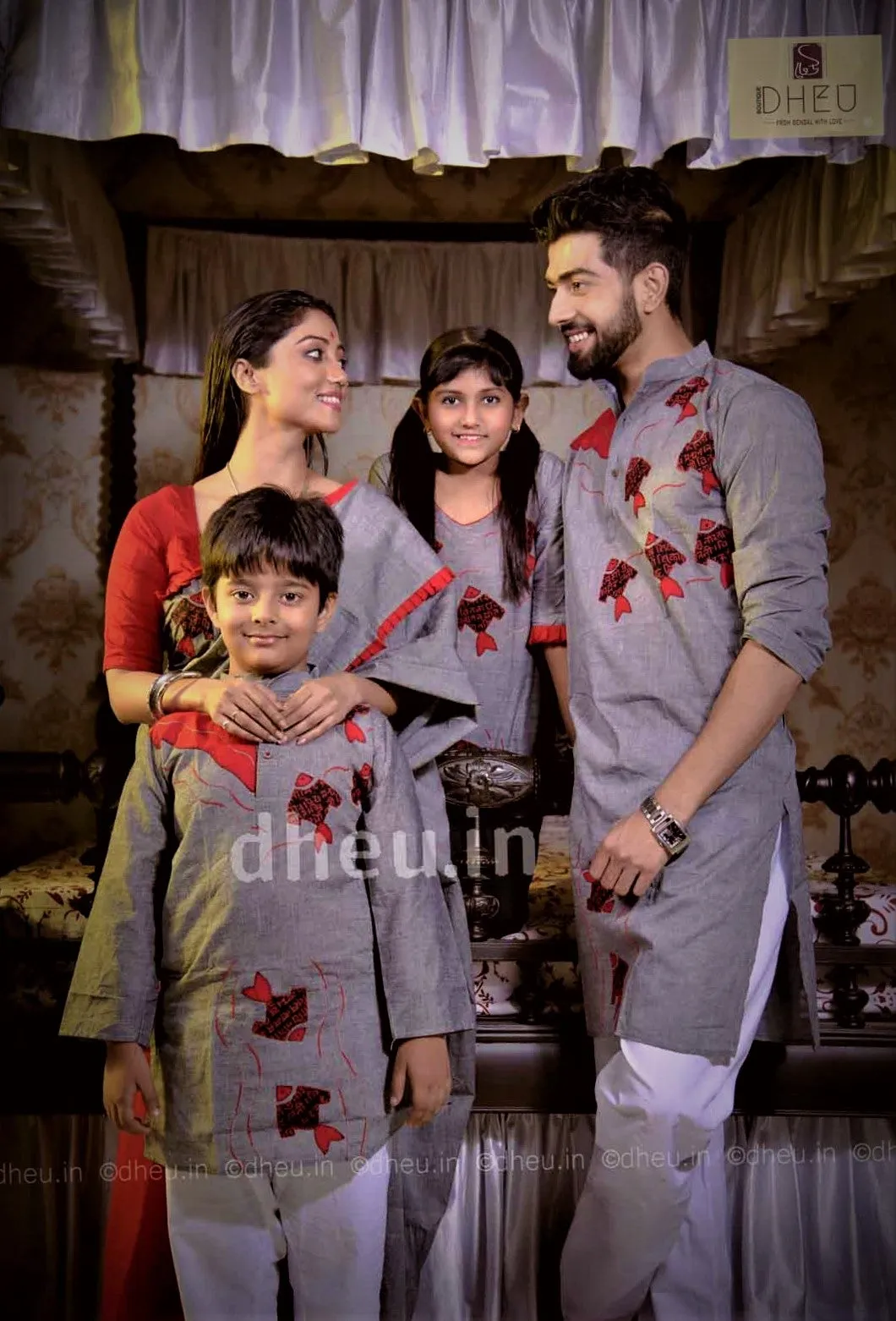 Family Set-Fish-Kurta-Saree Couple Set