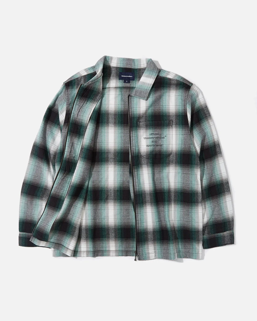 Flannel Zip Shirt - Green