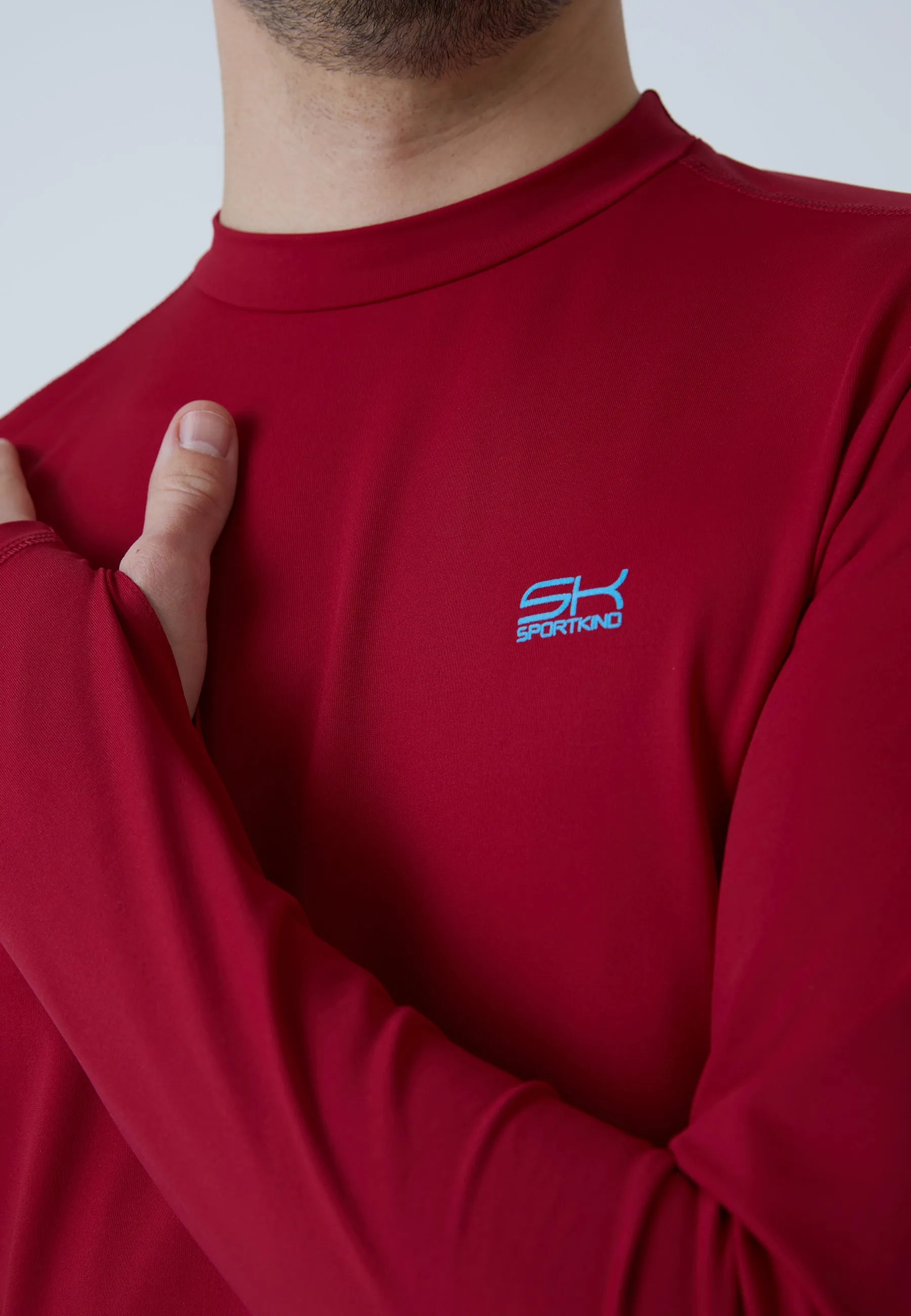 Functional Tennis Longsleeve Shirt High-Neck, bordeaux red