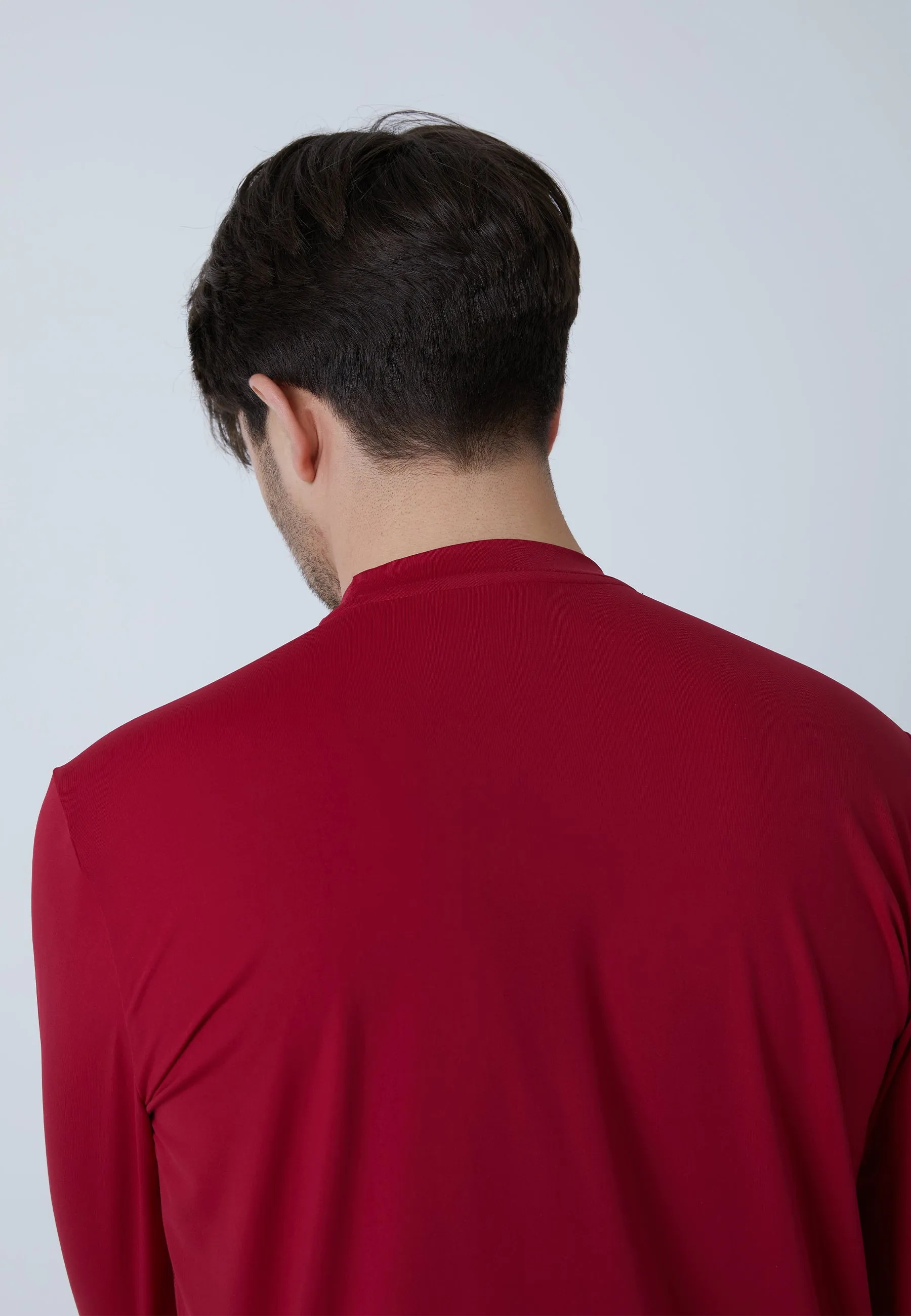 Functional Tennis Longsleeve Shirt High-Neck, bordeaux red