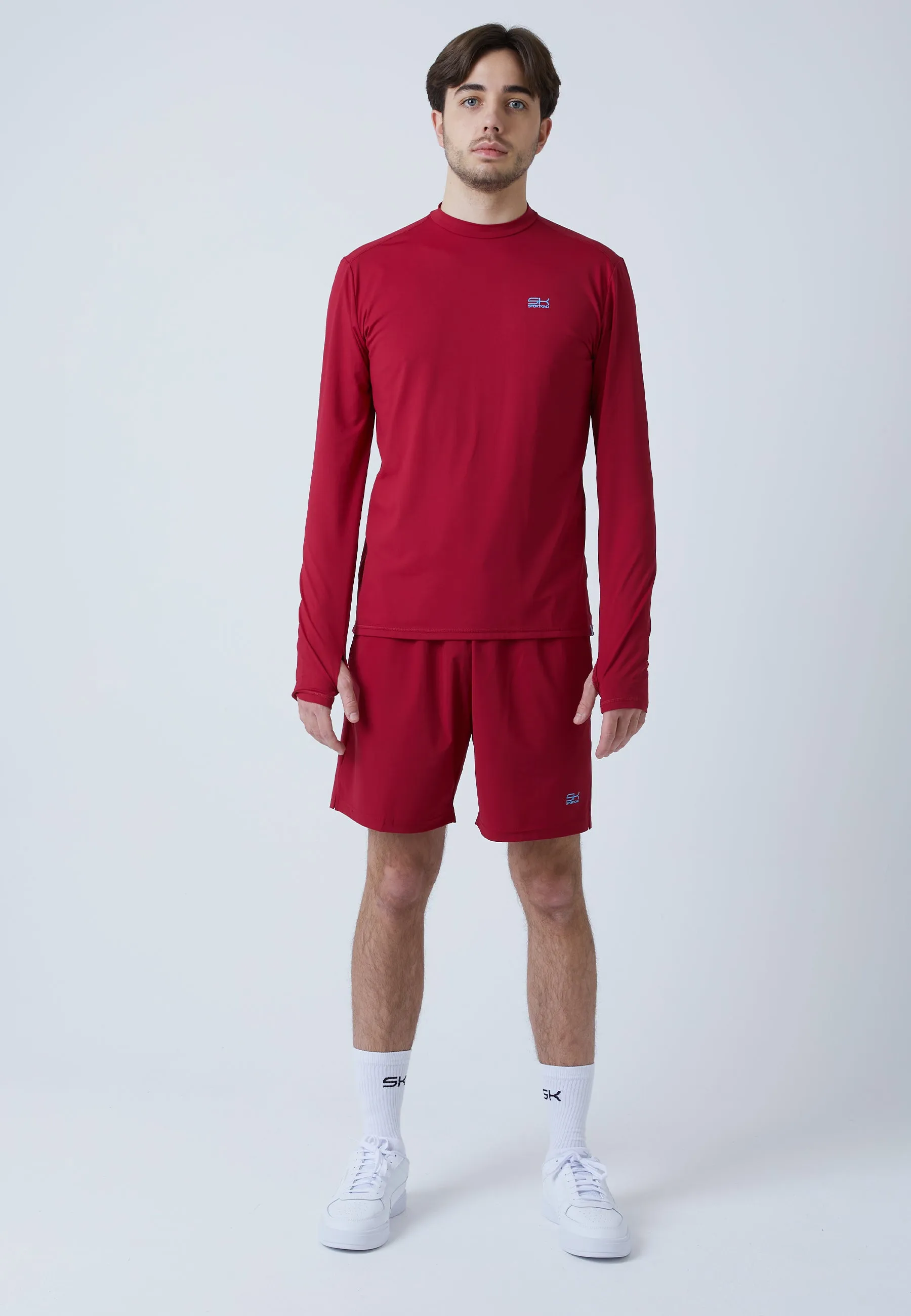 Functional Tennis Longsleeve Shirt High-Neck, bordeaux red