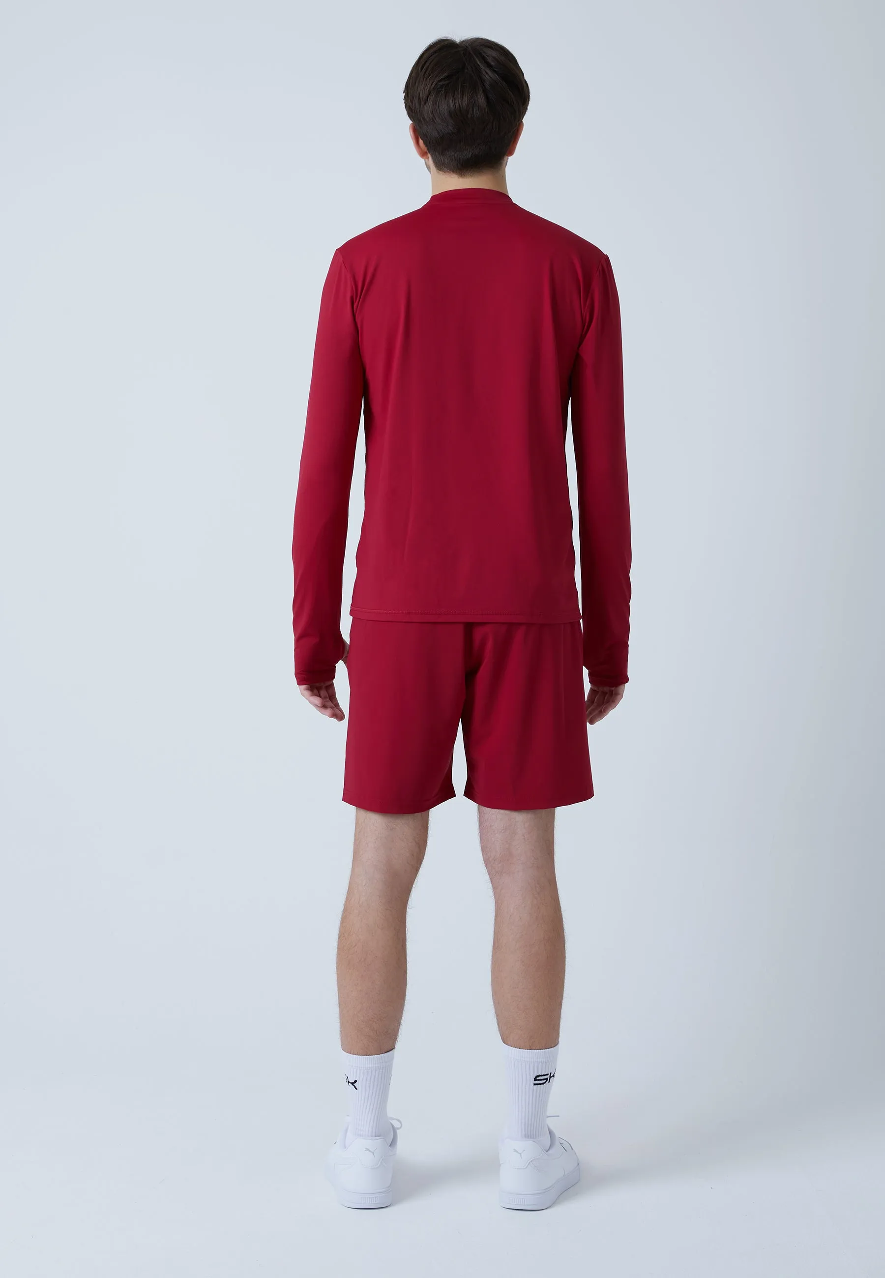 Functional Tennis Longsleeve Shirt High-Neck, bordeaux red