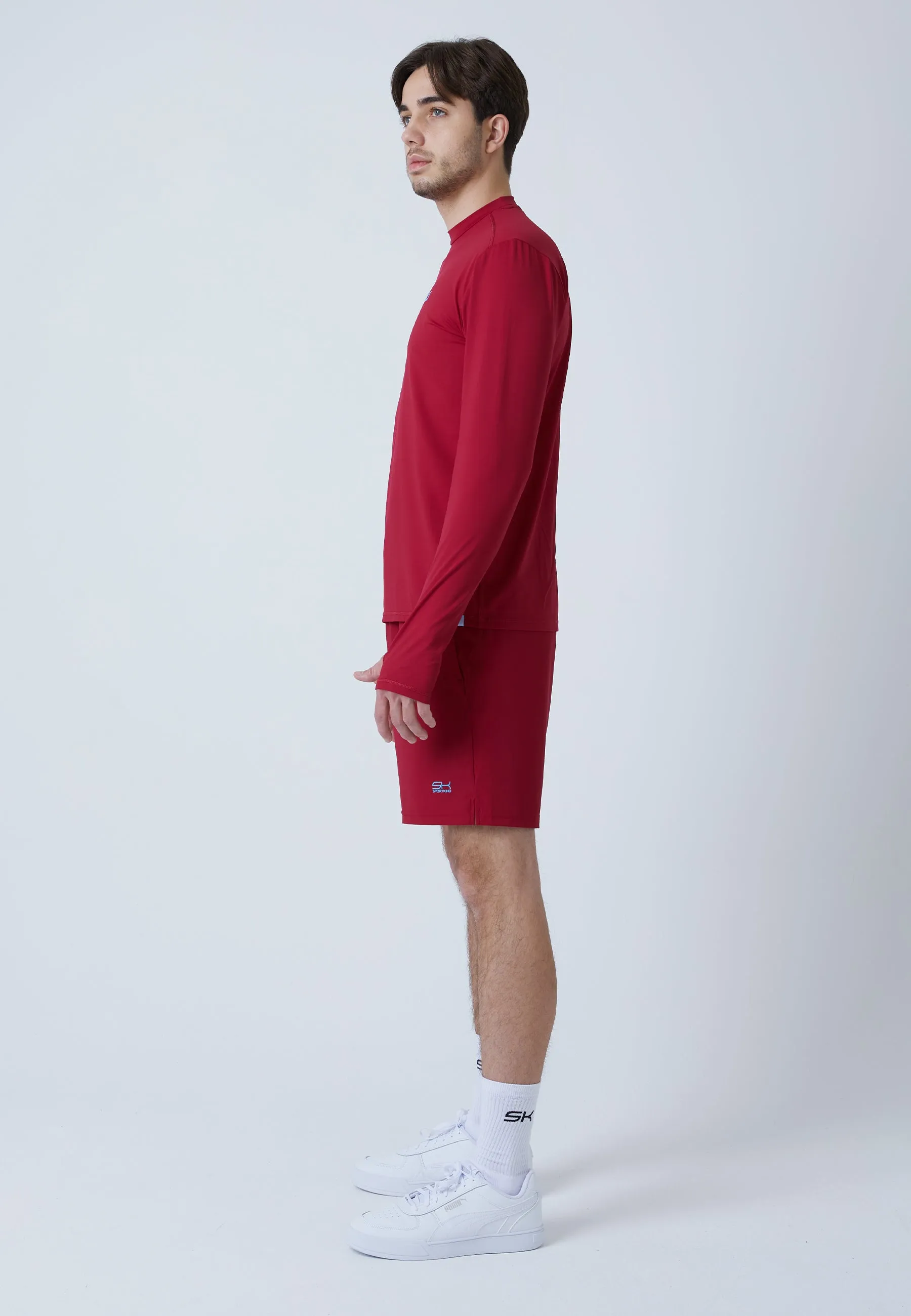 Functional Tennis Longsleeve Shirt High-Neck, bordeaux red