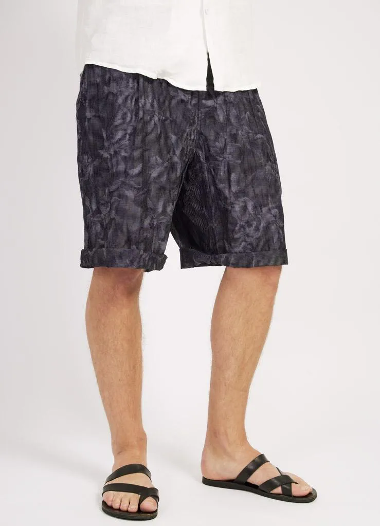 GILBERT | Wide Cut Shorts | Botanic Indigo