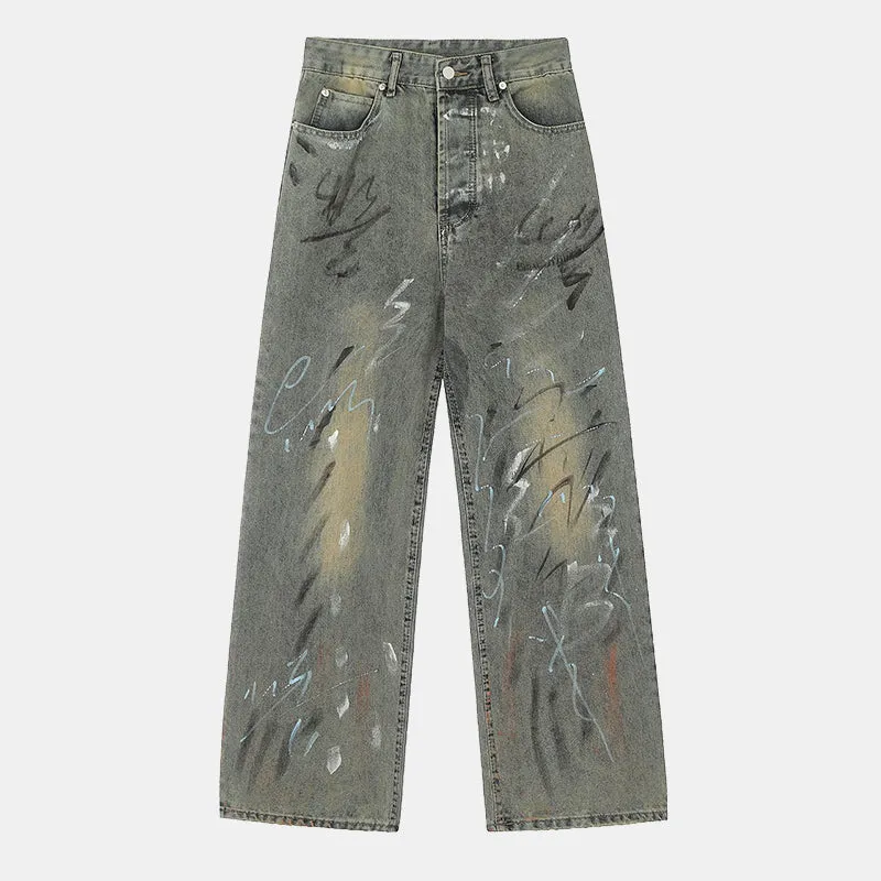 Graffiti | Hand Painted Graffiti Baggy Jeans