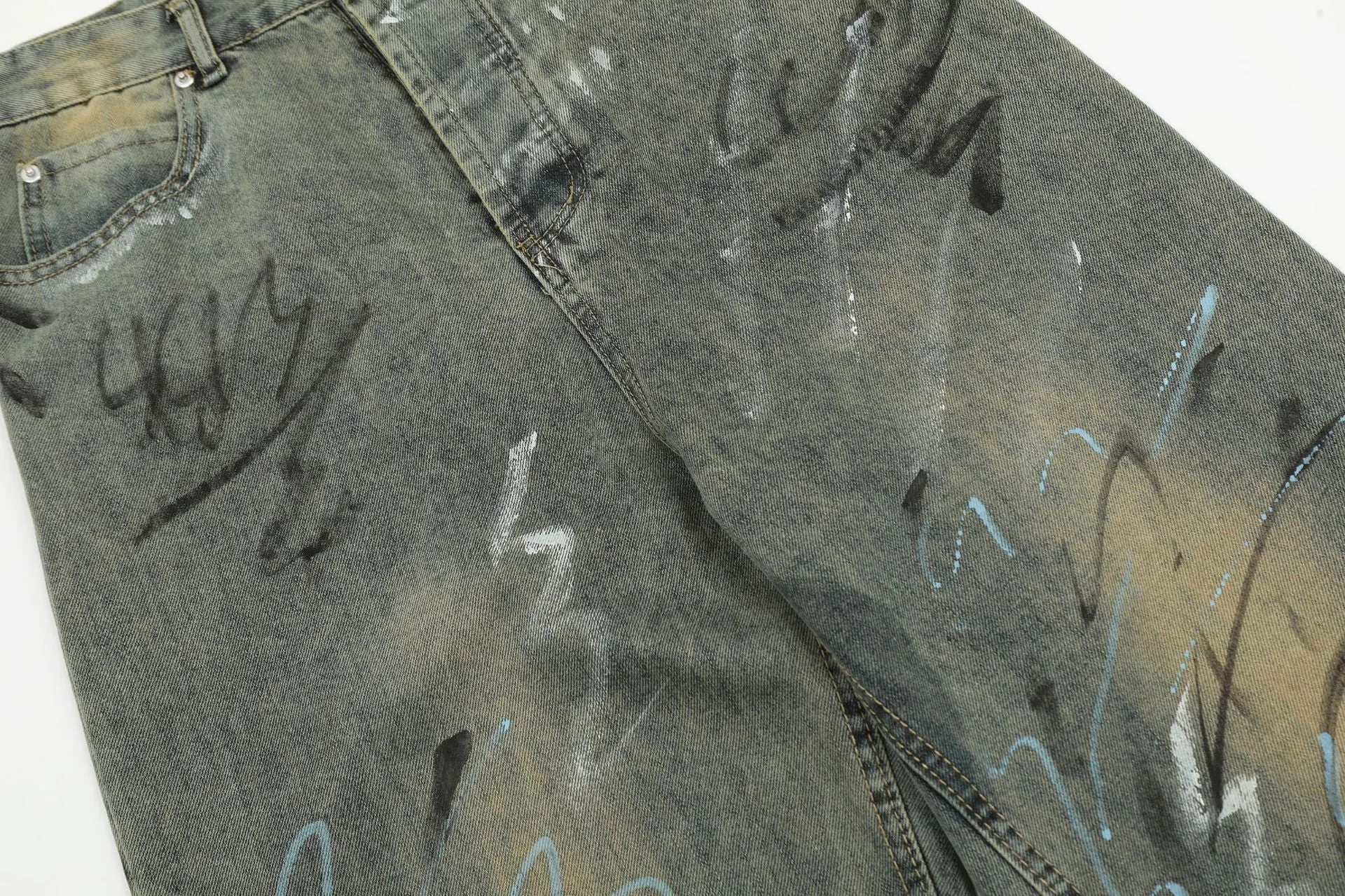 Graffiti | Hand Painted Graffiti Baggy Jeans