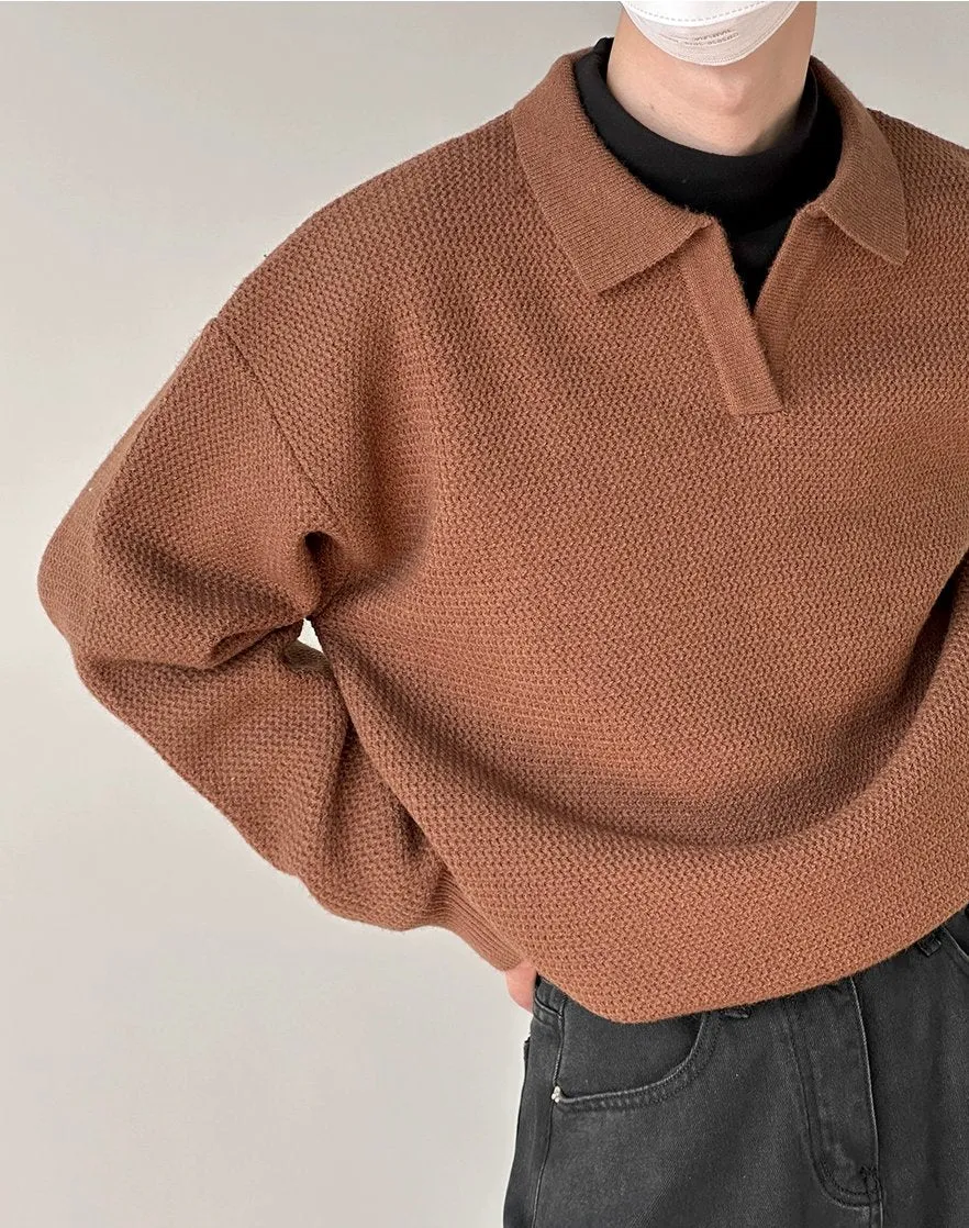 GS No. 114 Knitted Collared Sweater