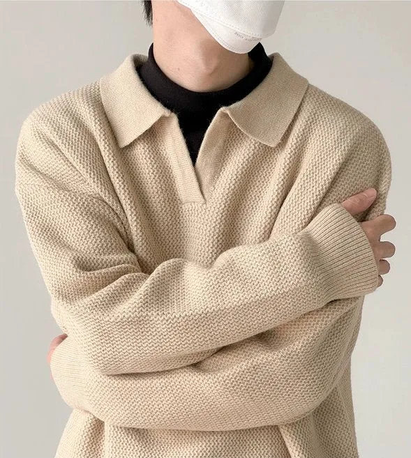 GS No. 114 Knitted Collared Sweater