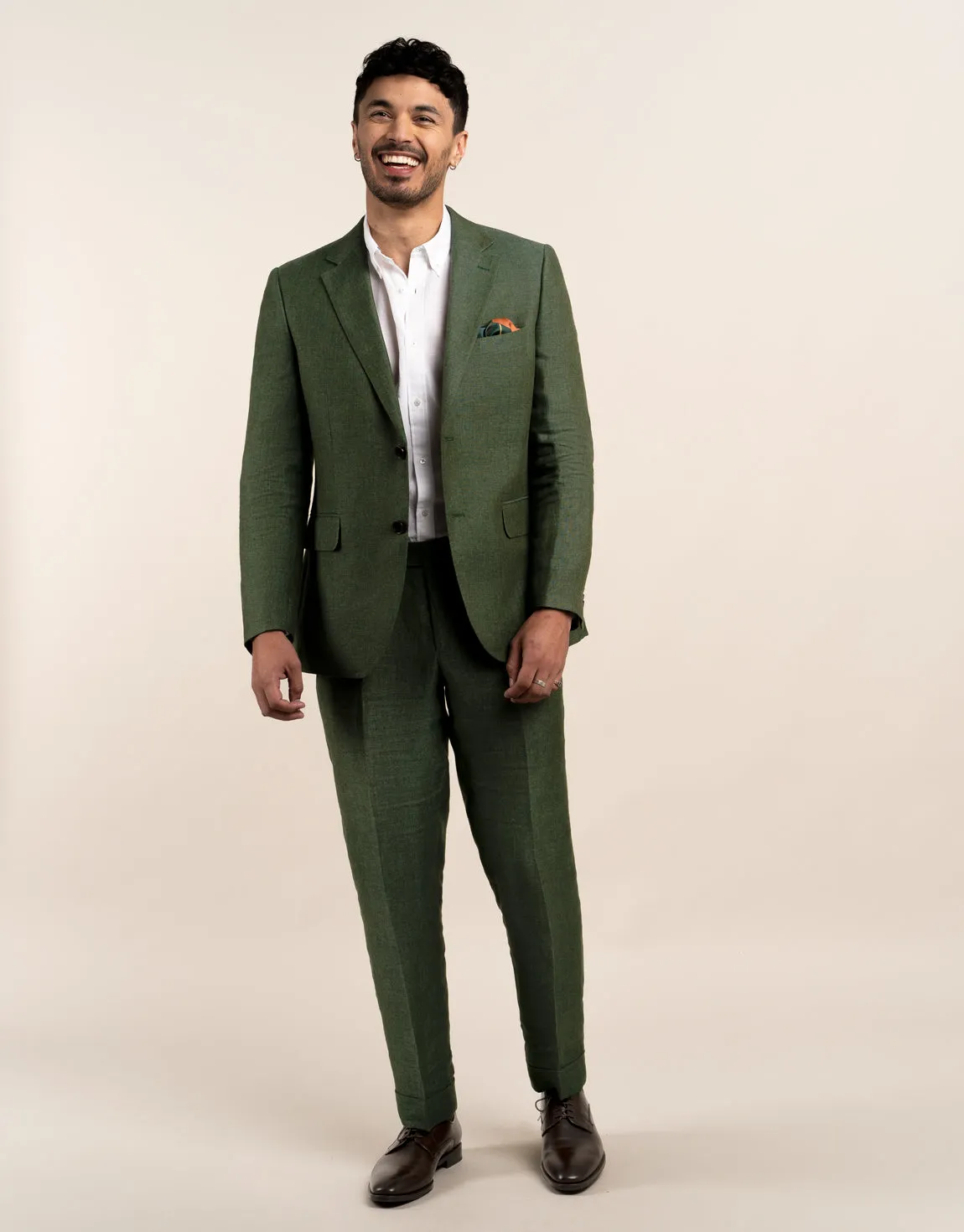 Hawker Forest Green Linen Blazer