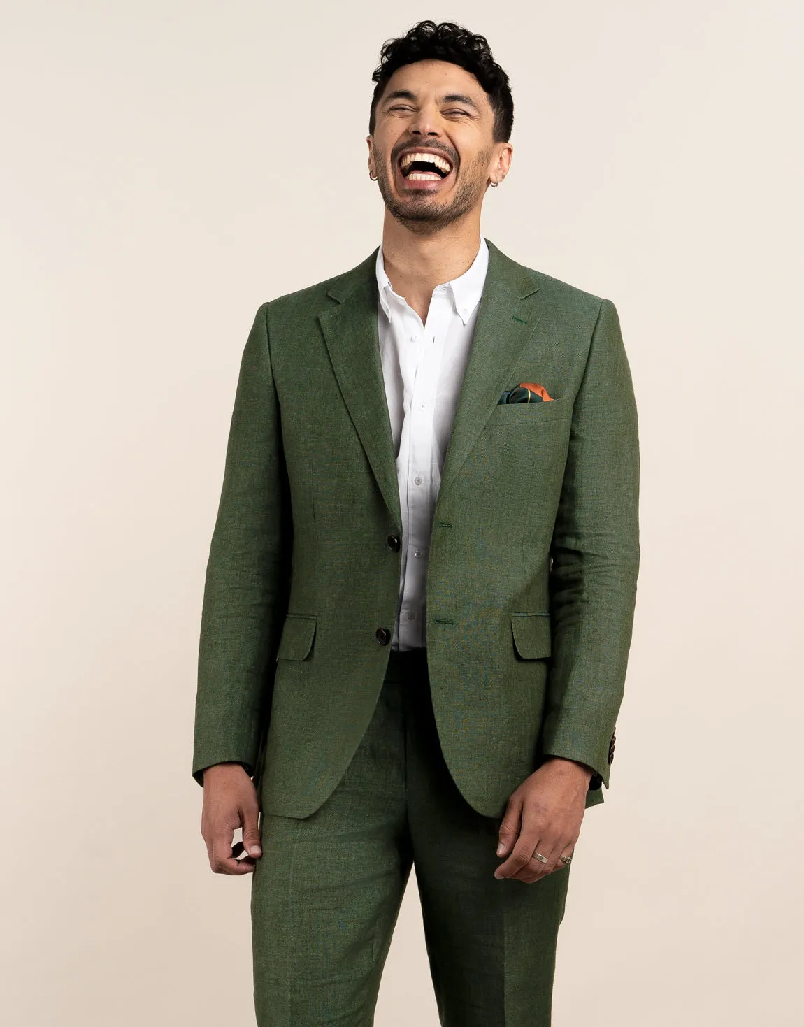 Hawker Forest Green Linen Blazer